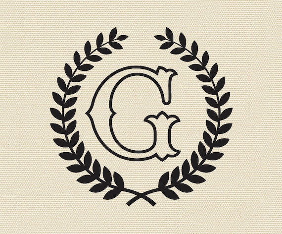 Download Letter G with Laurel Wreath Cricut SVG Design Clipart Monogram | Etsy