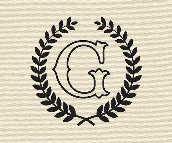 Download Letter G with Laurel Wreath Cricut SVG Design Clipart ...