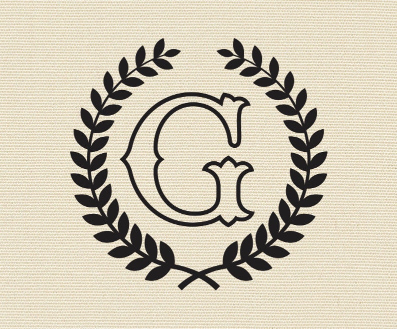 Download Letter G with Laurel Wreath Cricut SVG Design Clipart Monogram | Etsy