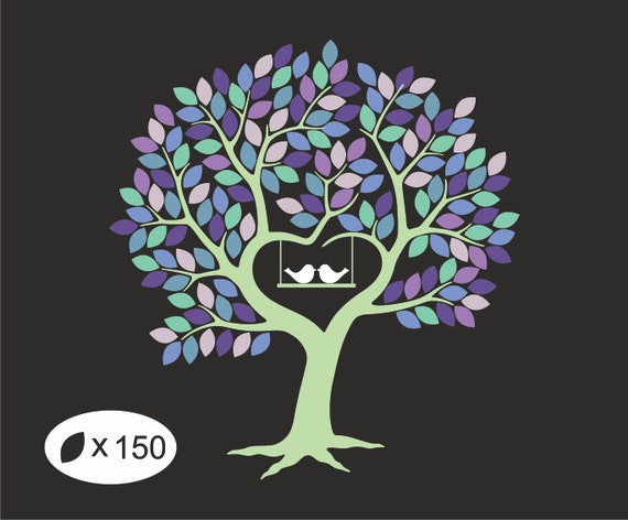 Download 150 Leaves Wedding Tree Guest Book Svg Wedding Guest Book With Etsy