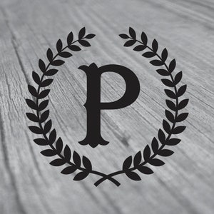 Laurel with Letter P SVG Cricut Initial Pillow P Laser Cutting and Engraving Elegant Logo Iron on Transfer P Letter clipart Cameo Silhouette