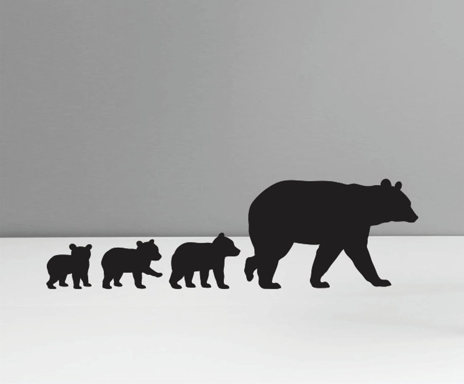 Mama Bear SVG Three Cubs Silhouette Clipart Iron on Bear Cub | Etsy