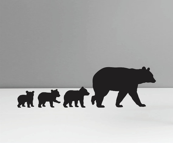 Download Mama Bear Svg Three Cubs Silhouette Clipart Iron On Bear Cub Etsy
