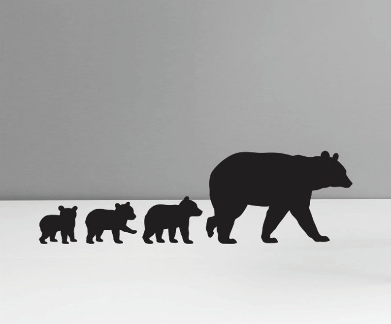 Download Mama Bear SVG Three Cubs Silhouette Clipart Iron on Bear ...