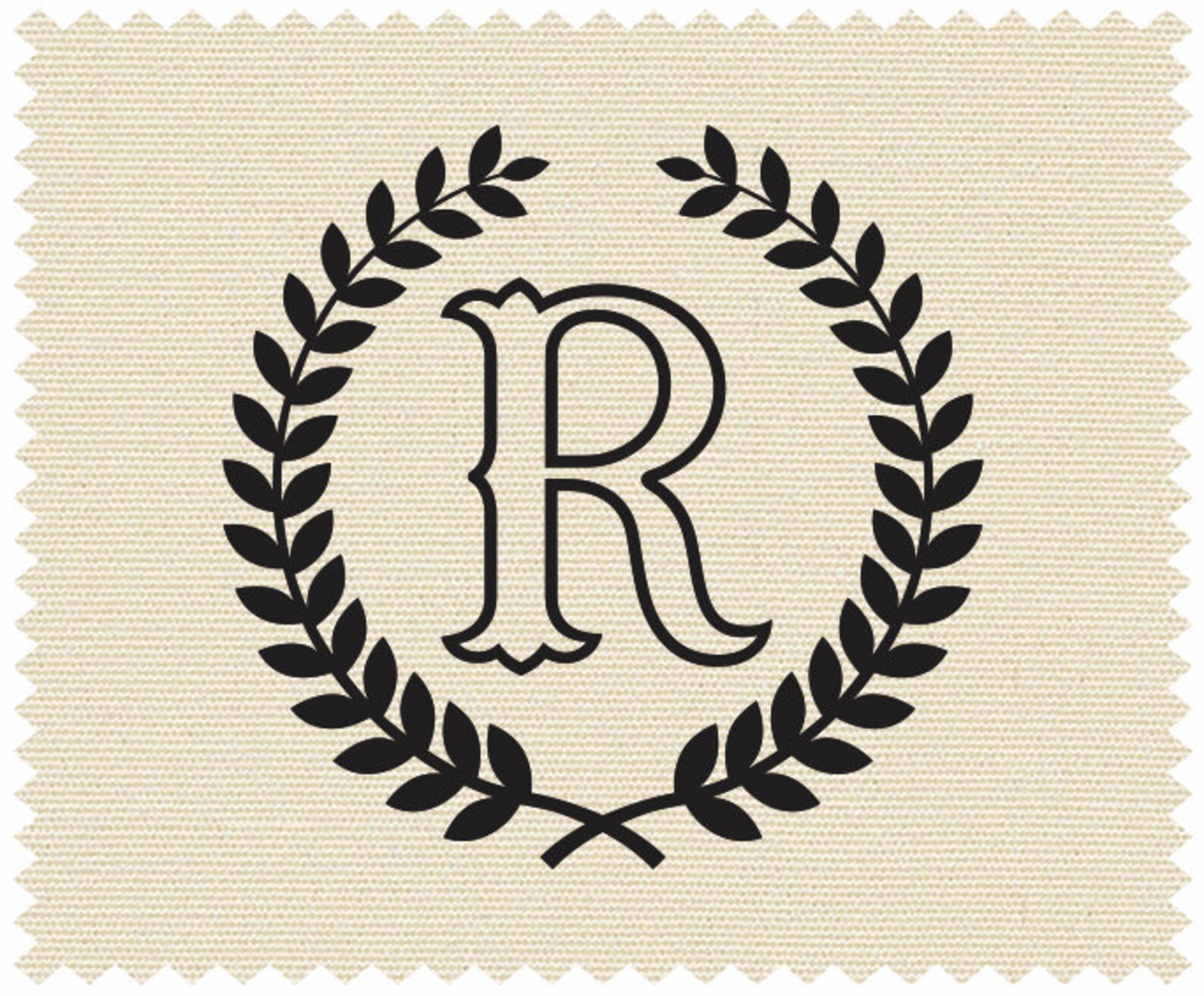 Letter R With Laurel Wreath SVG Design Clipart Elegant Logo | Etsy
