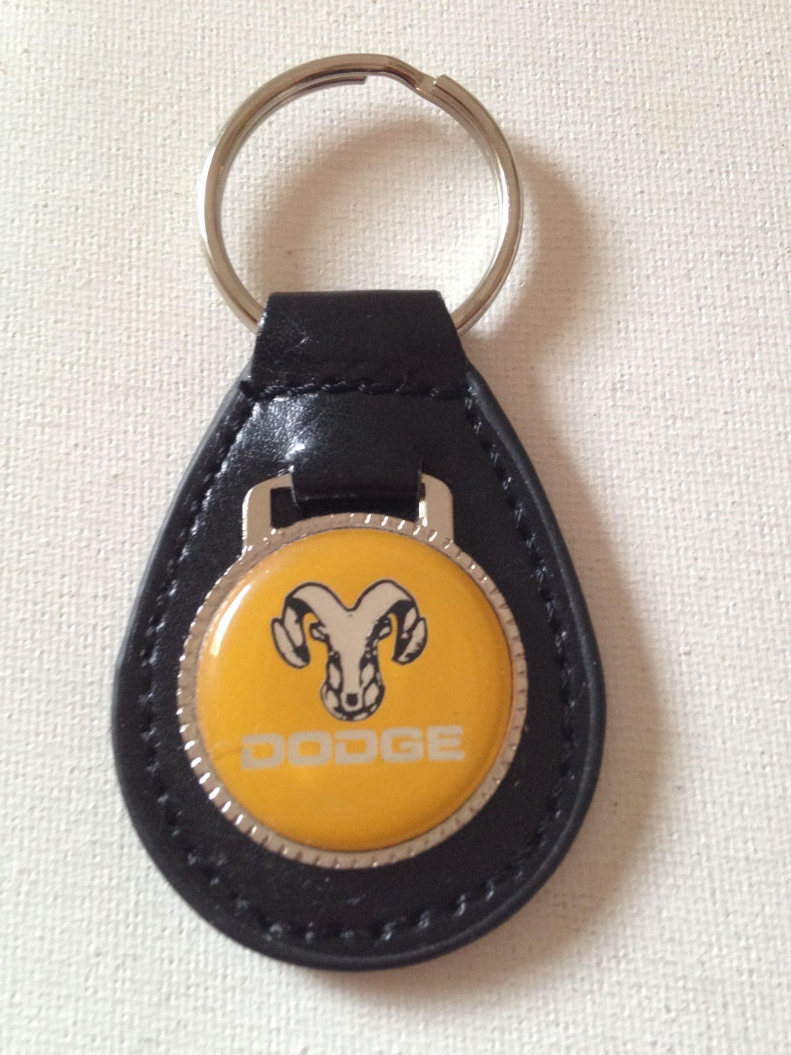 Dodge Ram Keychain Black Leather Key Chain Etsy