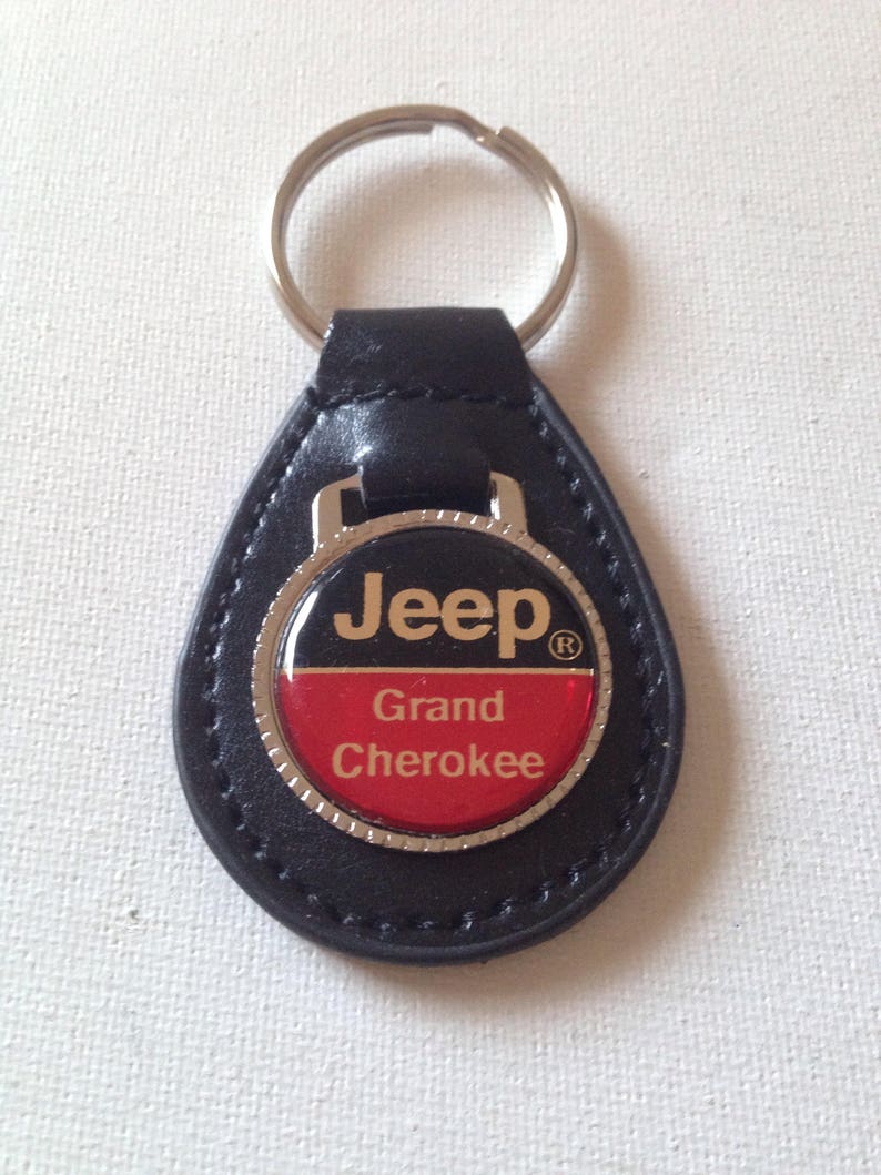 Key-ring Jeep Cherokee Black Leather Key Chain Keychain