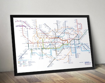London Underground Anagram Map Tube Map Anagram | Etsy