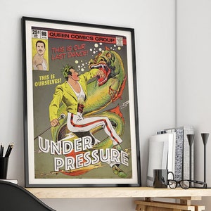 Queen 'Under Pressure' Vintage Comic Book Art Print