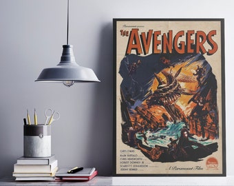 Vintage Style Avengers Inspired Alternative Movie  A4 A3 A2 A1 Art Print