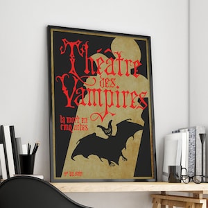 Interview with the Vampire Inspired  - Théâtre des Vampires - Vintage style A4 A3 Art Print
