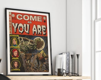 Nirvana Inspired Vintage Pulp Comic Book Cover - Come As You Are - A4 A3 A2 A1 + American Sizes Art Print