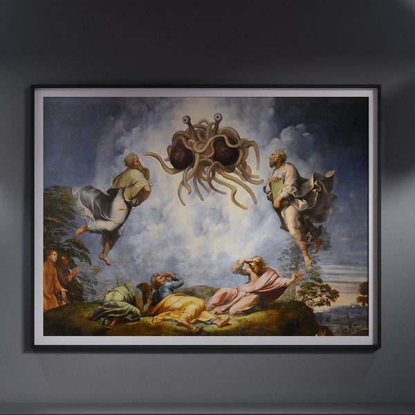 The Transfiguration of the Flying Spaghetti Monster A4 A3 A2 A1 Art Print