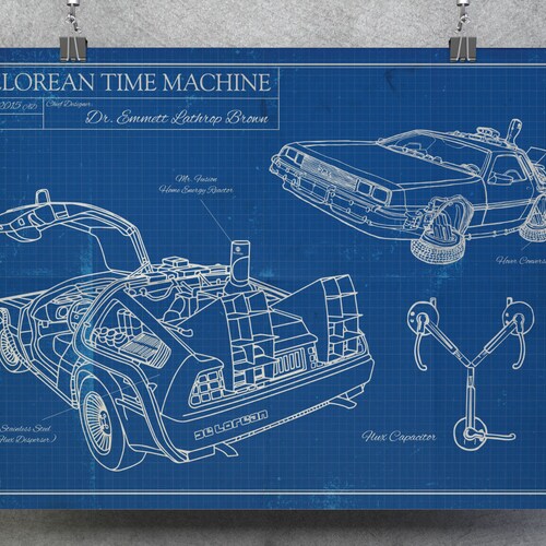 Back to the Future delorean Clock Wall Art Print - Etsy