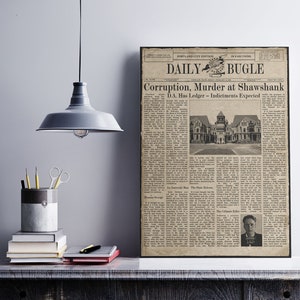 Shawshank Redemption Movie Prop Replica Print: Portland Daily Bugle Art