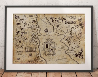 The Princess Bride Story Map Art Print: William Goldman & Rob Reiner Inspired Vintage Design
