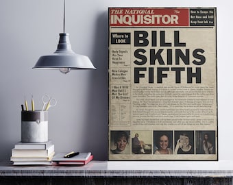 Silence of the Lambs Inspired National Inquisitor Vintage Style Newspaper Prop Replica A4 A3 A2 A1 Art Print