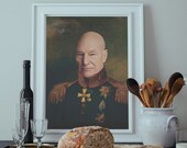 Jean Luc Picard Painting Portrait - A Star Trek TNG Inspired A2 A3 A4 A6 Postcard USA Sizes Art Print