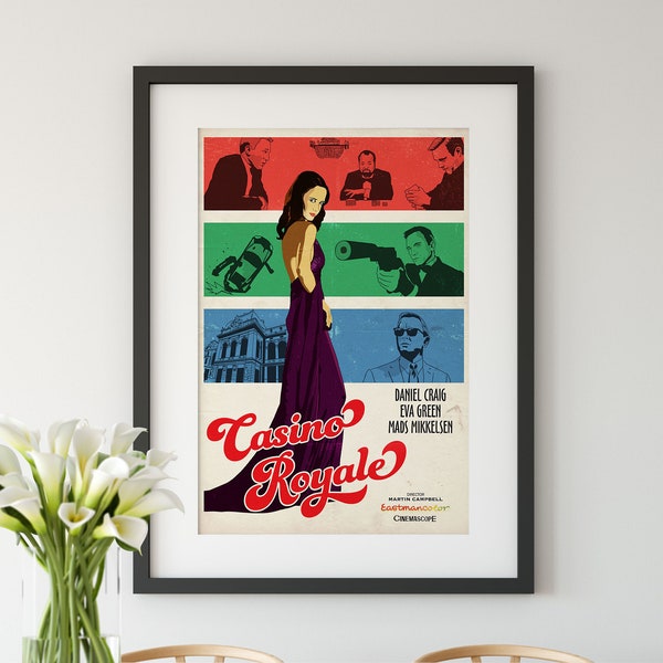 James Bond 007 Inspired - Casino Royale Vintage style A2 A3 A4 Art Print