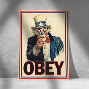 John Carpenter They Live Inspired Obey I Want You Propaganda Art Print A1 A2 A3 A4 image 1