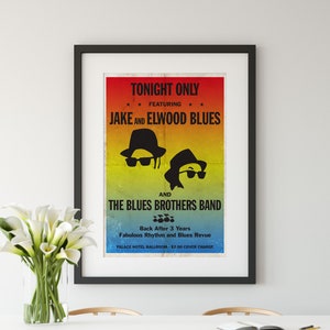 Retro Blues Brothers Palace Hotel Ballroom Vintage Tour A4 A3 A2 A1 Poster Print + A6 Postcard