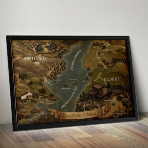 The Princess Bride Story Map - A  William Goldman & Rob Reiner Inspired A4 A3 A2 A1 Art Print