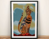 Star Trek Next Generation Inspired Reproduction of Data 39 s painting of Spot the Cat A2 A3 A4 Art Print