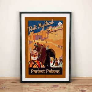 Vintage Look Indiana Jones Inspired Temple of Doom Pankot Palace A4 A3 A2 Art Print