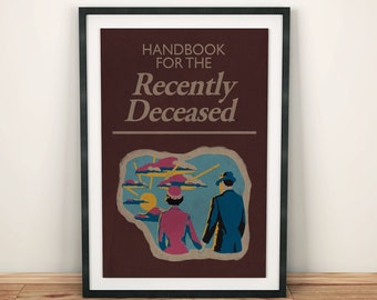 Beetlejuice Inspired Handbook for the Recently Deceased Vintage look A1 A2 A3 A4 Art Print