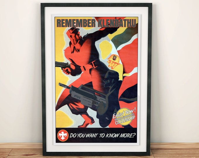 Retro Starship Troopers Inspired Remember Klendathu Vintage Film Movie A4 A3 A2 Poster Print