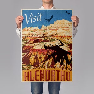 Retro Starship Troopers Inspired Visit Klendathu Vintage Travel A4 A3 A2 Poster Print