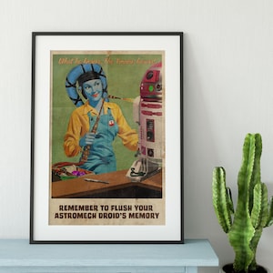 Star Wars Inspired Rebel Propaganda Art Print - What he knows, the Empire knows - Vintage A2 A3 A4 + A6 Postcard + USA Sizes Art Print