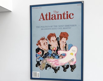 Retro 1984 Ghostbusters Inspired The Atlantic Movie Prop Magazine Cover A4 A3 A2 Art Print