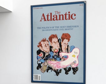 レトロ 1984 ゴーストバスターズにインスパイアされたアトランティック映画小道具雑誌の表紙 A4 A3 A2 アートプリント