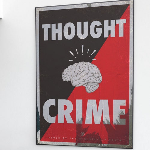 Vintage Style George Orwell 1984 Big Brother Thought Crime - Etsy New Zealand