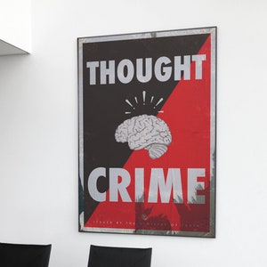 Vintage Style George Orwell 1984 Big Brother - Thought Crime Newspeak - A4 A3 A2 Art Print