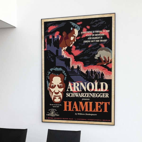 Last Action Hero Inspired Jack Slater Arnold Schwarzenegger Hamlet Movie Poster A4 A3 A2 Art Print