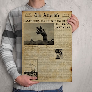 Beetlejuice Inspired - The Afterlife - Newspaper Prop - Betelgeuse A4 A3 A2 Art Print