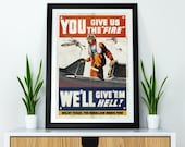 Star Wars Inspired Rebel X-Wings Give 39 em Hell WWII Vintage Propaganda A4 A3 A2 Poster Print