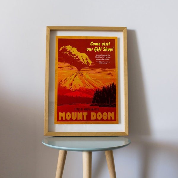 Lord Of The Rings Inspired Explore Amon Amarth Mount Doom Vintage Mordor A1 A2 A3 A4 + A6 Postcard + USA Sizes Art Print