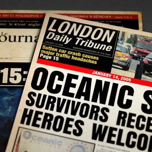Lost Inspired London Daily Tribune Oceanic Six: Survivors Receive Heroes Welcome Replica Newspaper A4 A3 A2 A1 Art Print image 3