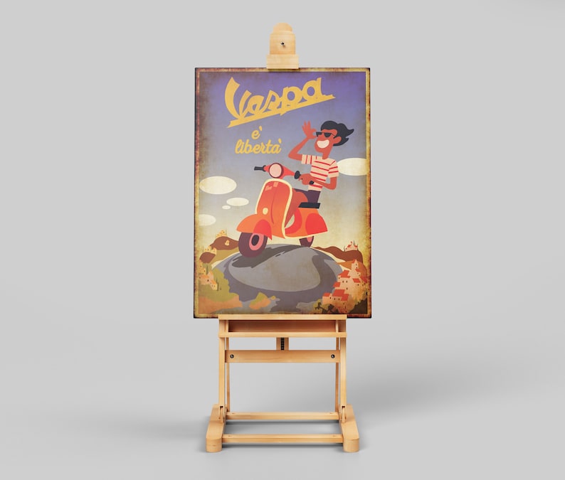 Vintage Style Luca Inspired Vespa E Libertà Screen Etsy UK