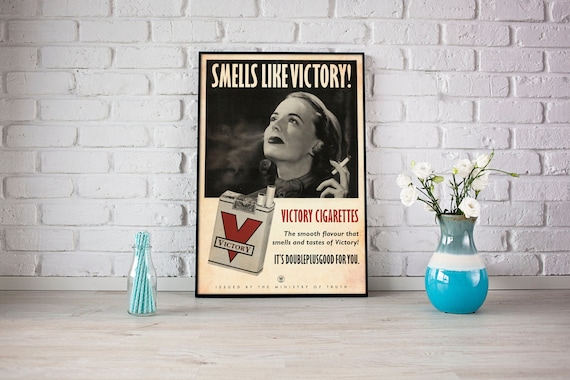 George Orwell 1984 'victory Cigarettes' Vintage Style Art Print