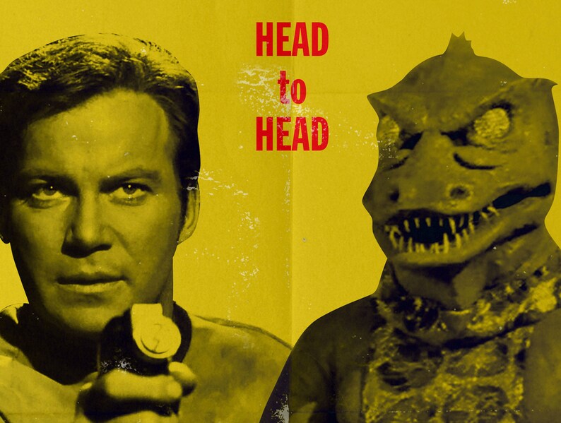 Kirk vs The Gorn Retro Star Trek Inspired Vintage Look Fight | Etsy
