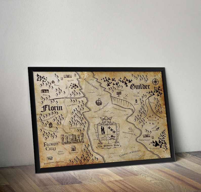 The Princess Bride Story Map A William Goldman & Rob Reiner Inspired Vintage Look A4 A3 A2 A1 Art Print image 6