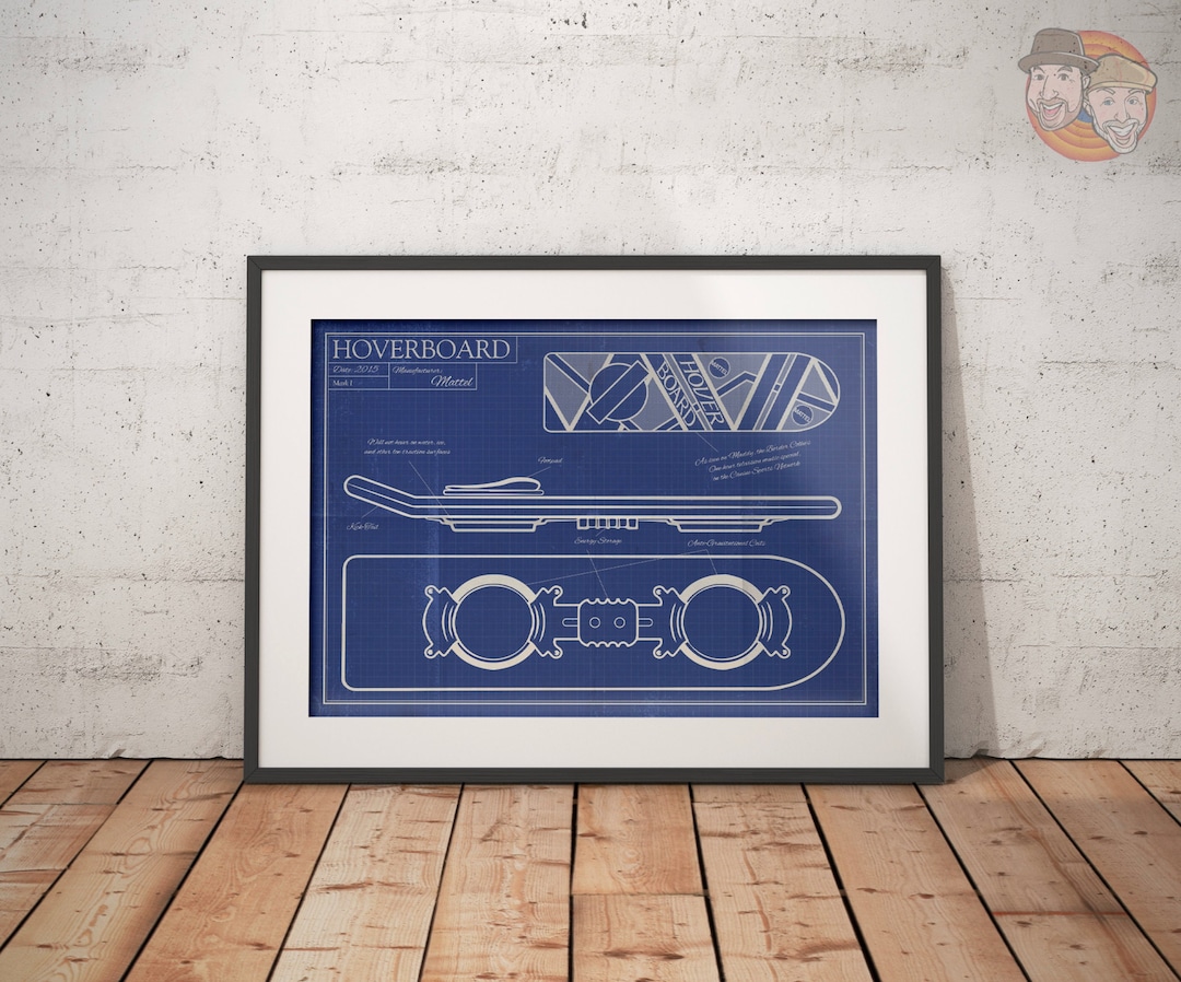 Back to the Future Inspired Mattel Hoverboard Blueprint A4 A3 A2 A1 Art ...