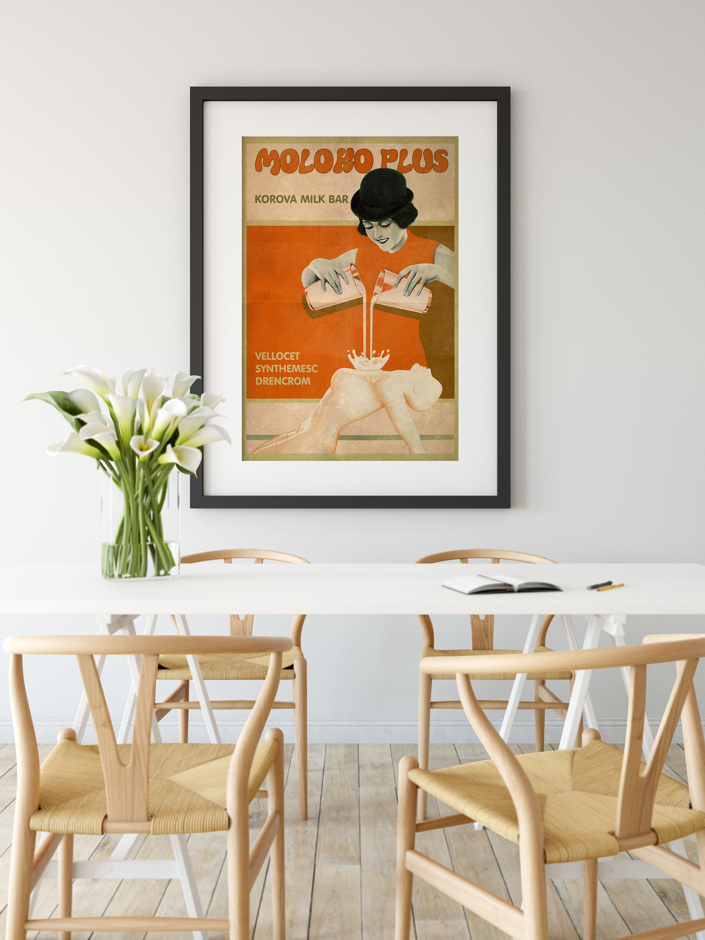 A Clockwork Orange Inspired Moloko Plus Korova Milk Bar A4 A3 Etsy