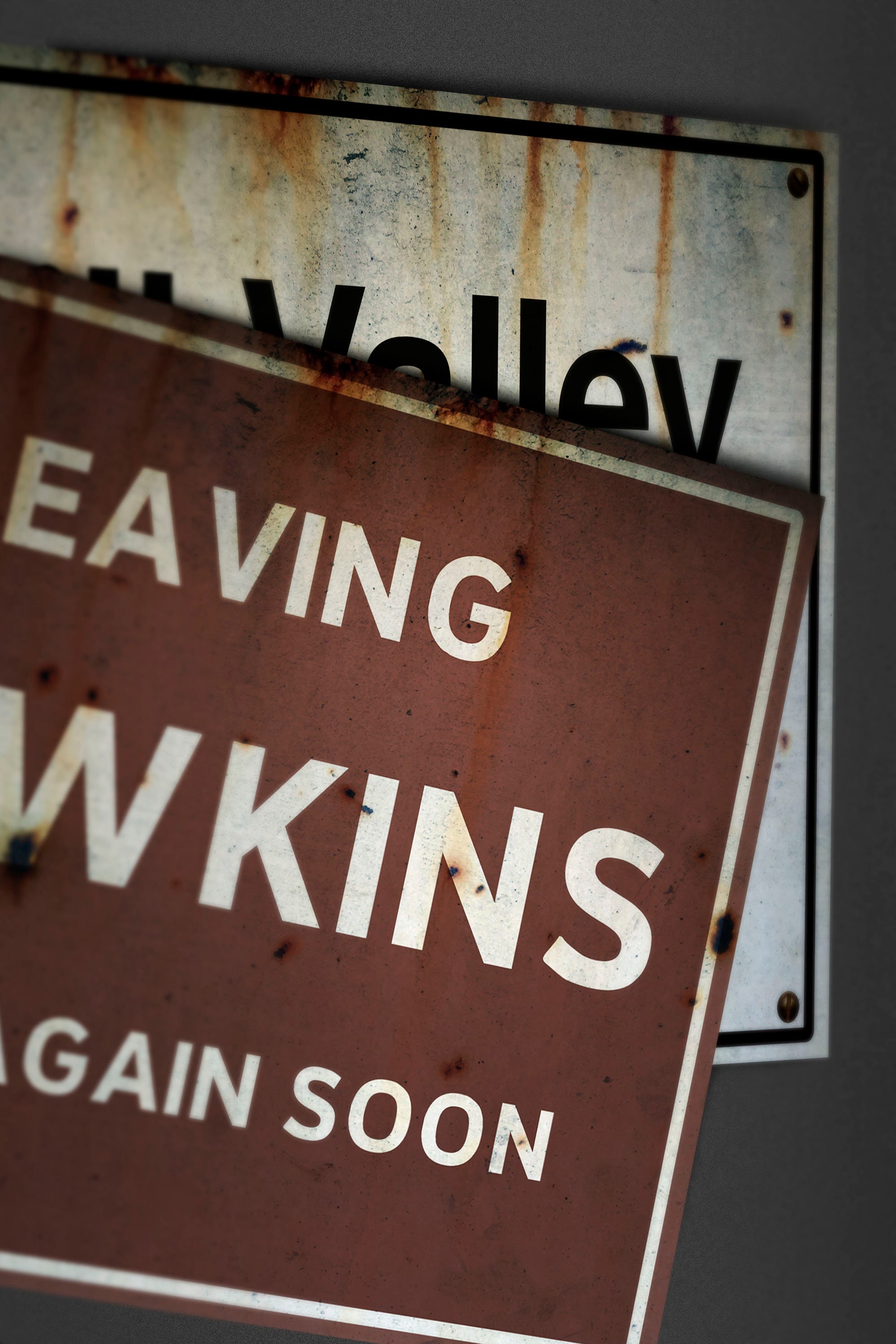 Stranger Things Leaving Hawkins Sign Art Print Prop Replica Etsy