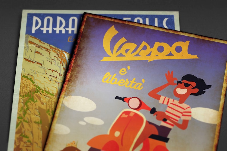 Vintage Style Luca Inspired Vespa E Libertà Screen Etsy UK
