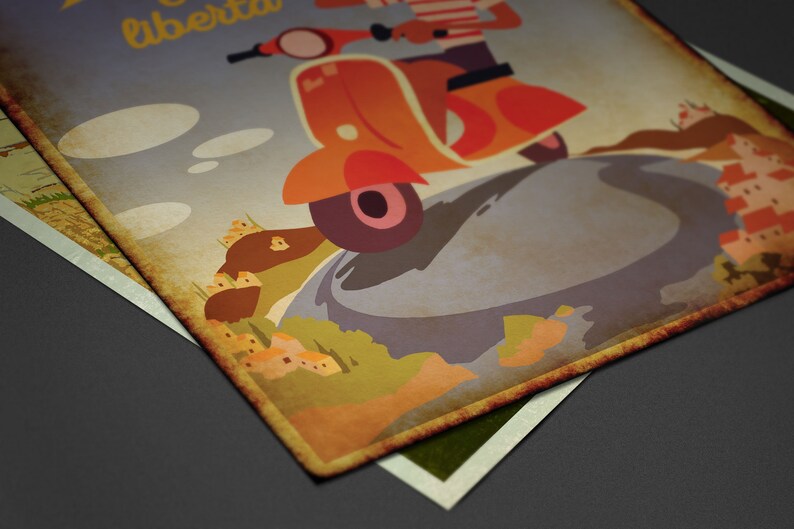 Vintage Style Luca Inspired Vespa E Libertà Screen Etsy UK